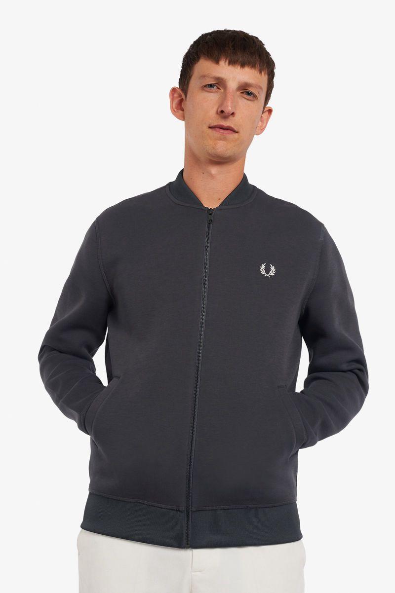 Black Fred Perry Bomber Neck Men\'s Sweatshirts | PH 1561GSOL